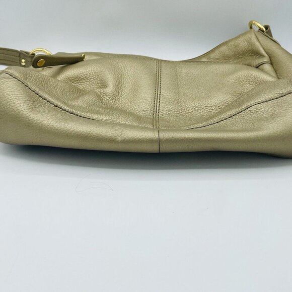 Stone Mountain Shoulder Bag Gold Soft Faux Leather Purse Adjustable Small - Picture 11 of 14